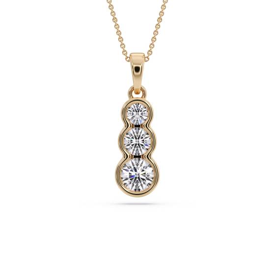 Elegant Round Diamond Trilogy Pendant