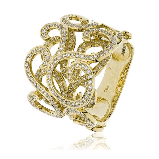 1.00ct Elegant Patterned Round Diamond Dress Ring