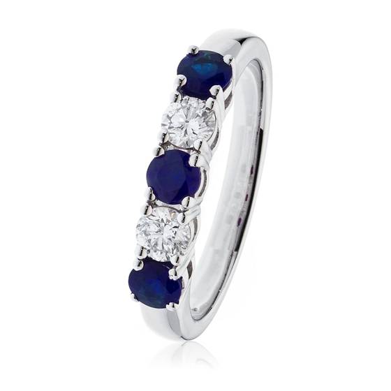 1.20ct Blue Sapphire and Diamond Eternity Ring