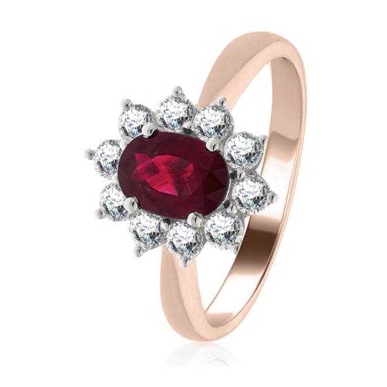 2.50ct Ruby and Diamond Cluster Ring