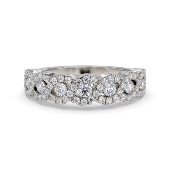 1.00ct Elegant Round Diamond Cross Over Dress Ring