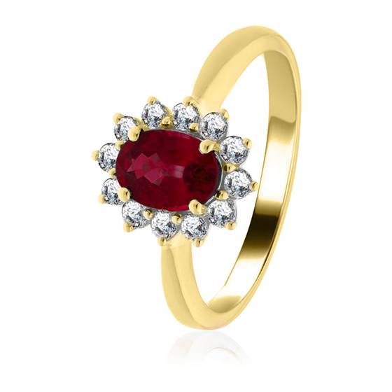 1.30ct Ruby and Diamond Cluster Ring