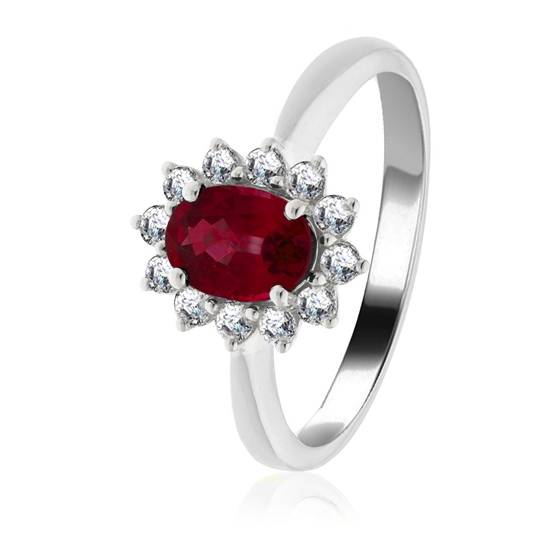 2.00ct Ruby and Diamond Cluster Ring