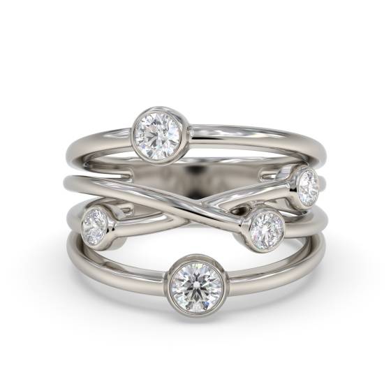 0.40ct Round Diamond Bezel Set Dress Ring