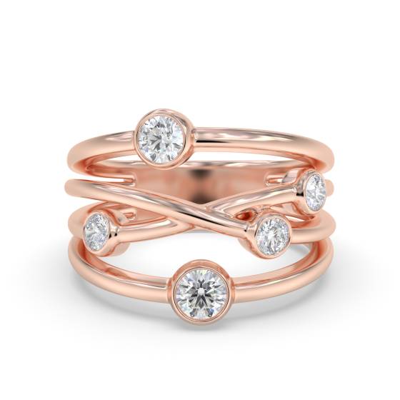 0.40ct Round Diamond Bezel Set Dress Ring