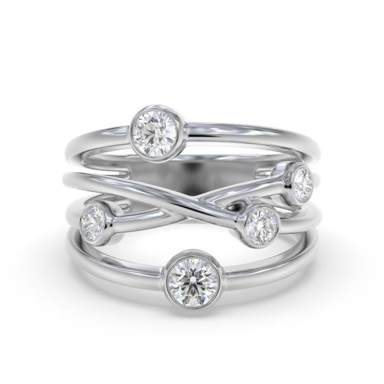 0.40ct Round Diamond Bezel Set Dress Ring