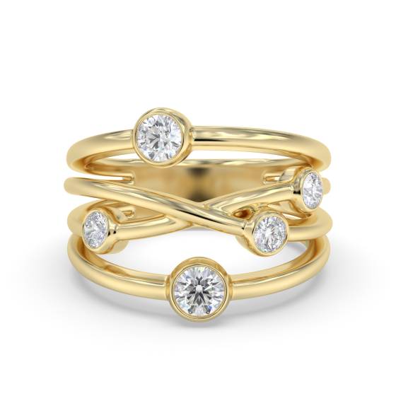 0.40ct Round Diamond Bezel Set Dress Ring