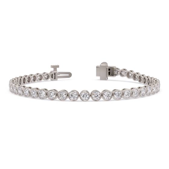 3.80ct Classic Single Row Diamond Bezel Set Tennis Bracelet