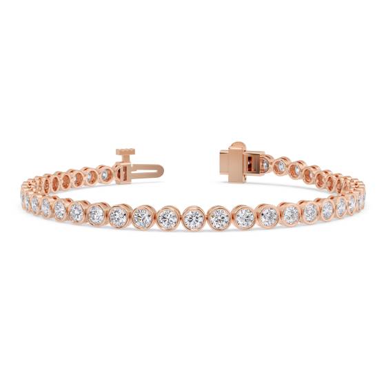 3.80ct Classic Single Row Diamond Bezel Set Tennis Bracelet