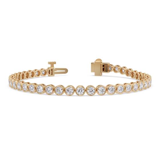 3.80ct Classic Single Row Diamond Bezel Set Tennis Bracelet