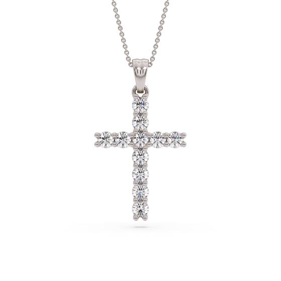 0.50ct Classic Round Diamond Cross Pendant