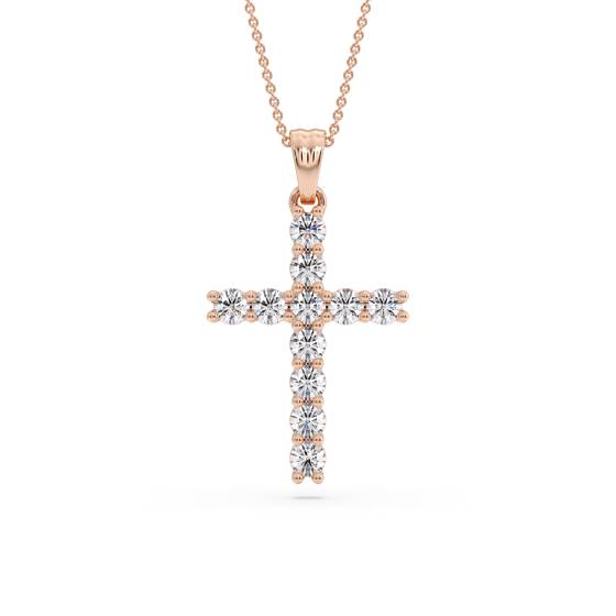 0.50ct Classic Round Diamond Cross Pendant