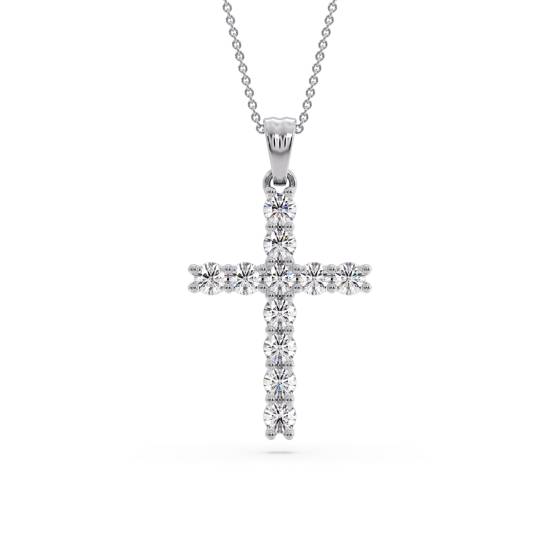 0.50ct Classic Round Diamond Cross Pendant