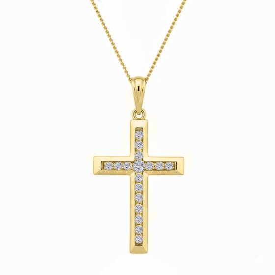 0.25ct Classic Round Diamond Cross Pendant