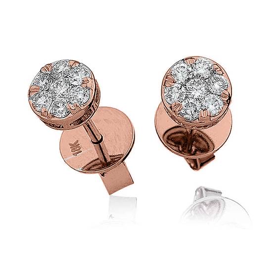 0.50ct Classic Round Diamond Cluster Earrings