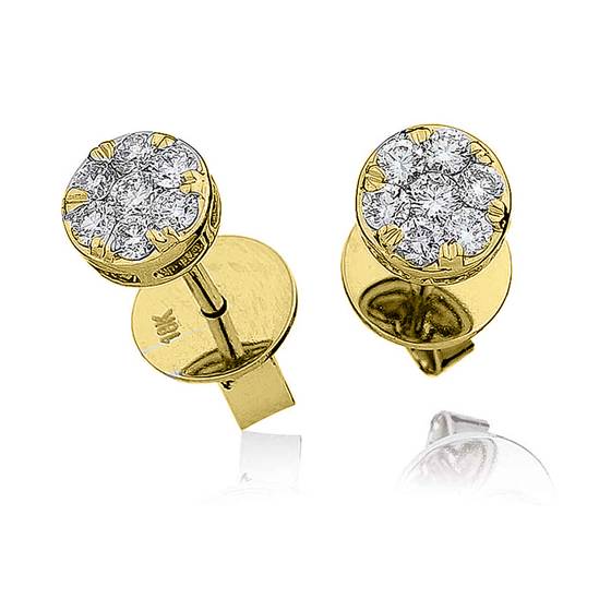 0.50ct Classic Round Diamond Cluster Earrings