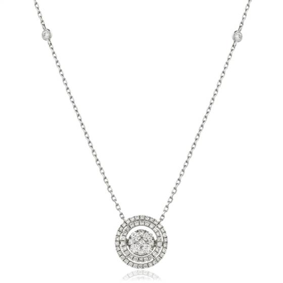 Movable Round Diamond Designer Necklace
