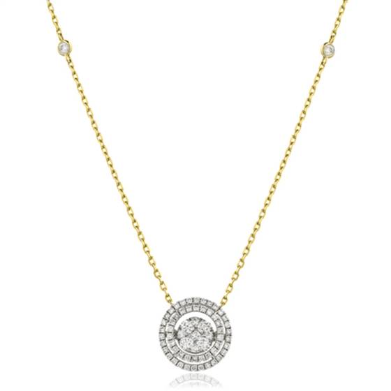 Movable Round Diamond Designer Necklace