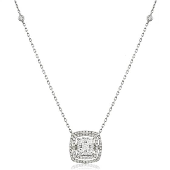 Moveable Round Diamond Designer Necklace