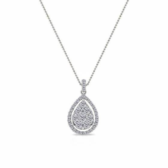 0.50ct Pave Set Round Diamond Designer Pendant