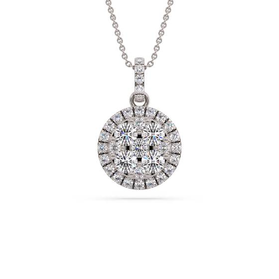 0.50ct Cluster Round Diamond Designer Pendant