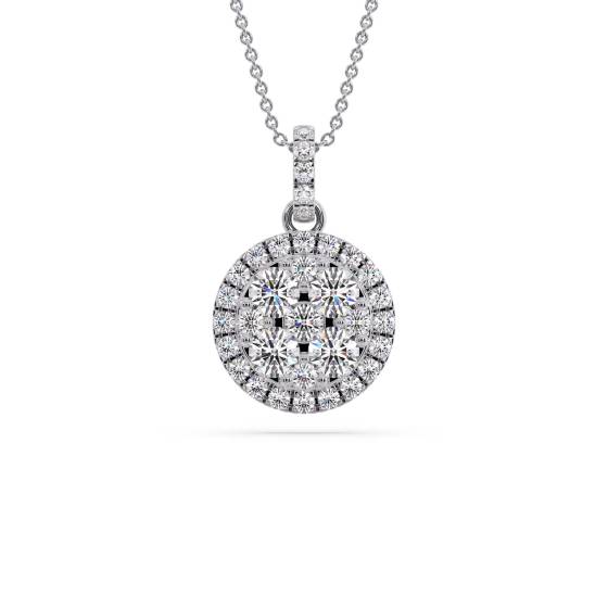 0.50ct Cluster Round Diamond Designer Pendant