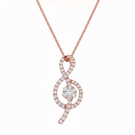 0.40ct Pave Set Round Diamond Designer Pendant