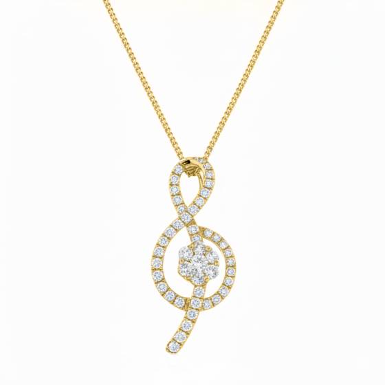 0.40ct Pave Set Round Diamond Designer Pendant
