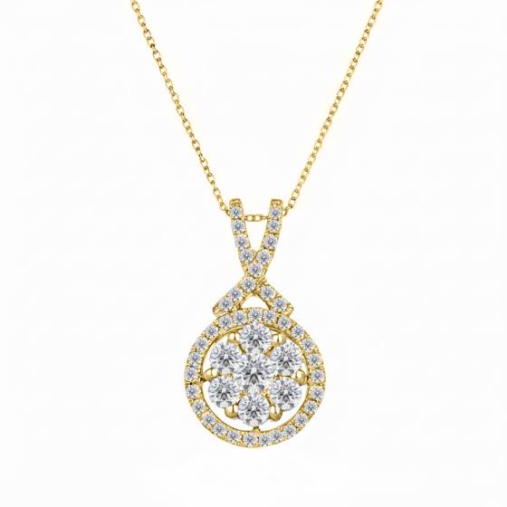 0.60ct Pave Set Round Diamond Designer Pendant