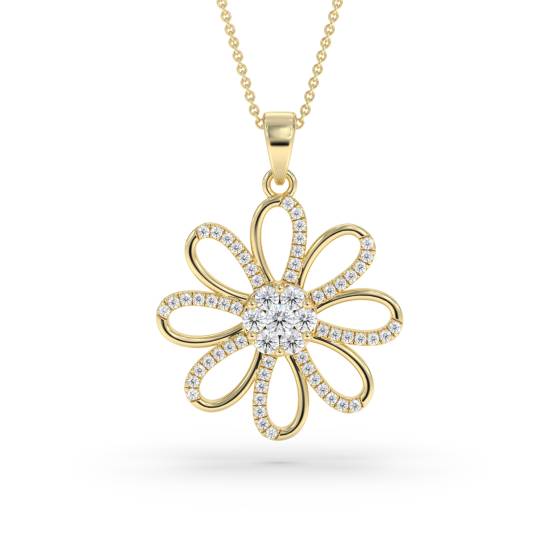0.50ct Pave Set Round Diamond Designer Pendant