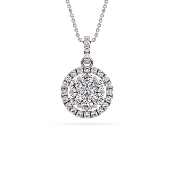 0.60ct Pave Set Round Diamond Designer Pendant