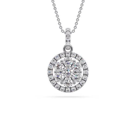 0.60ct Pave Set Round Diamond Designer Pendant