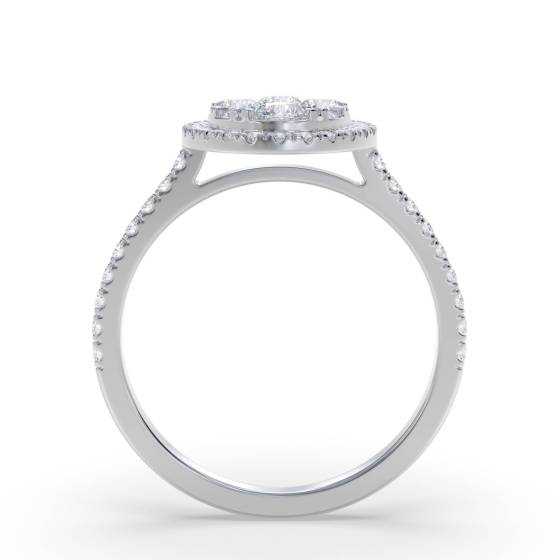 0.40ct VS/E-F Natural Round Diamond Cluster Ring in 18k White Gold