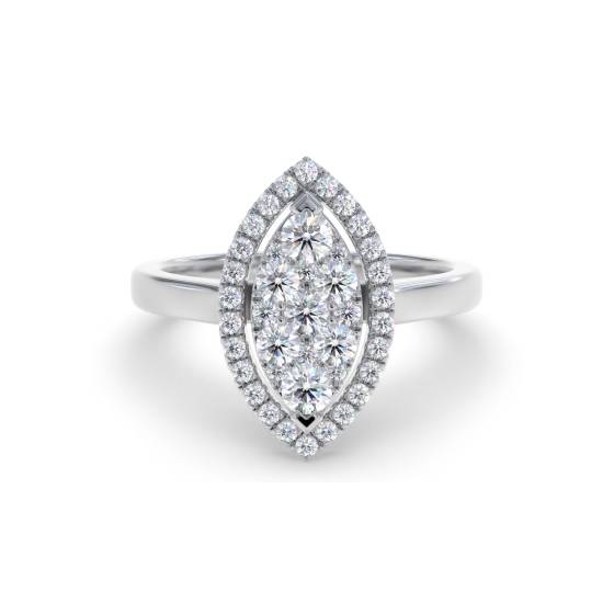 0.45ct VS/F-G Round Natural Diamond Cluster Ring