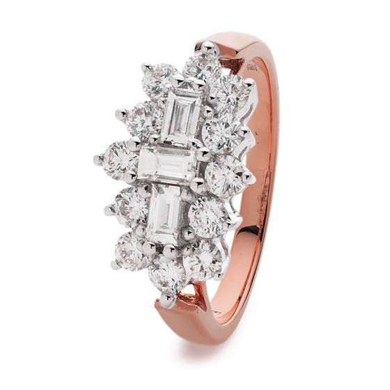 2.00ct Elegant Round and Baguette Diamond Dress Ring