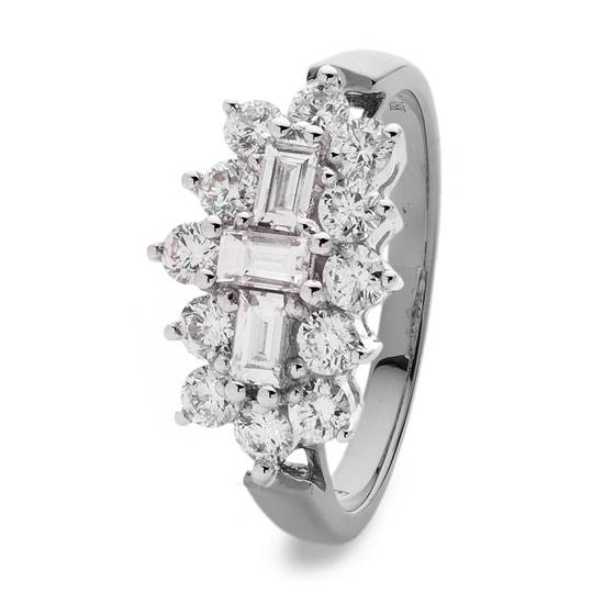 2.00ct Elegant Round and Baguette Diamond Dress Ring