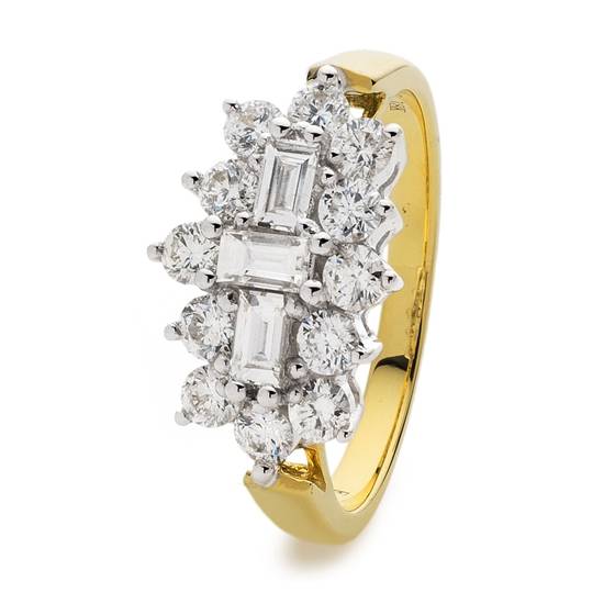 2.00ct Elegant Round and Baguette Diamond Dress Ring