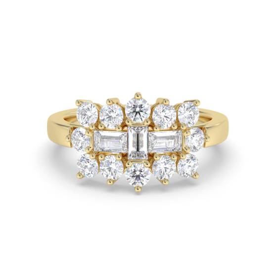 0.50ct Elegant Round and Baguette Diamond Dress Ring