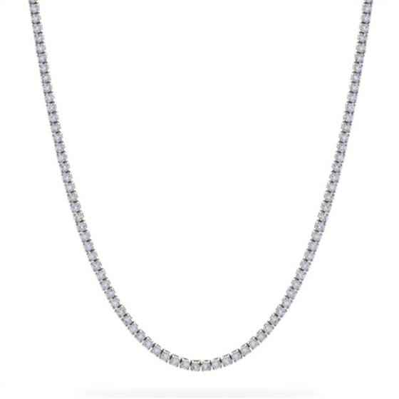 Elegant Round Diamond Tennis Necklace