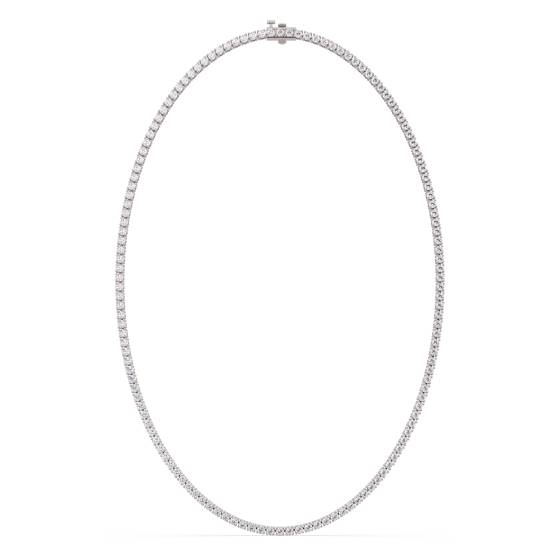 Elegant Round Diamond Tennis Necklace