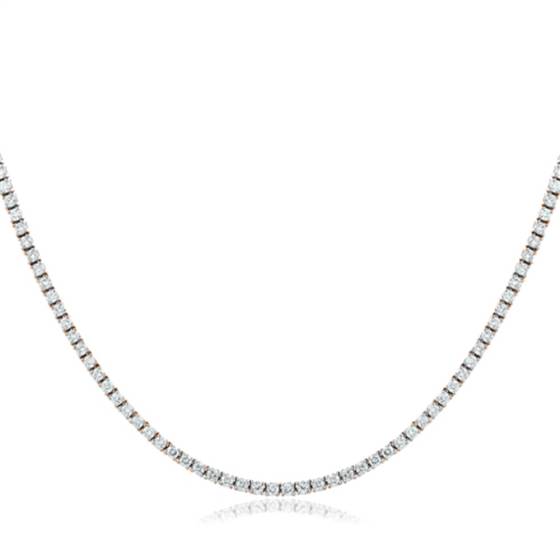 Round Diamond Tennis Necklace