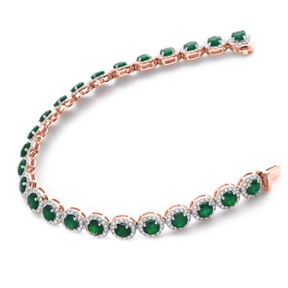 14.50ct Elegant Diamond and Emerald Tennis Bracelet