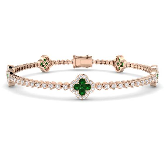 2.40ct VS/E-F Round Emerald and Diamond Designer Bracelet