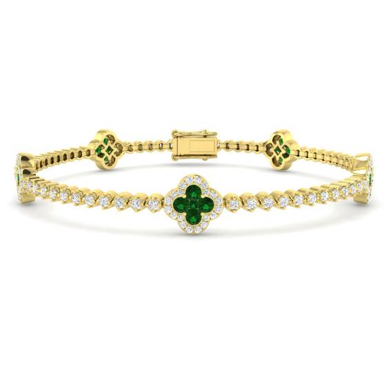 2.40ct VS/E-F Round Emerald and Diamond Designer Bracelet