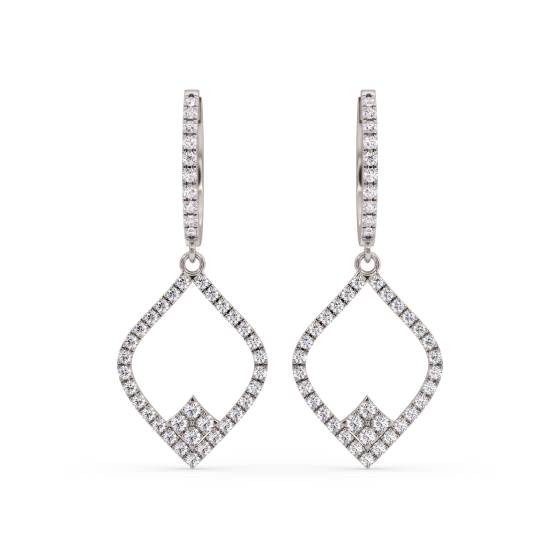 Modern Round Diamond Drop Earrings