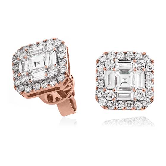 1.55ct Classic Diamond Cluster Earrings