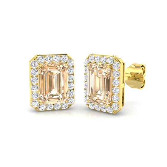 2.15ct VS/E-F Morganite and Diamond Earrings