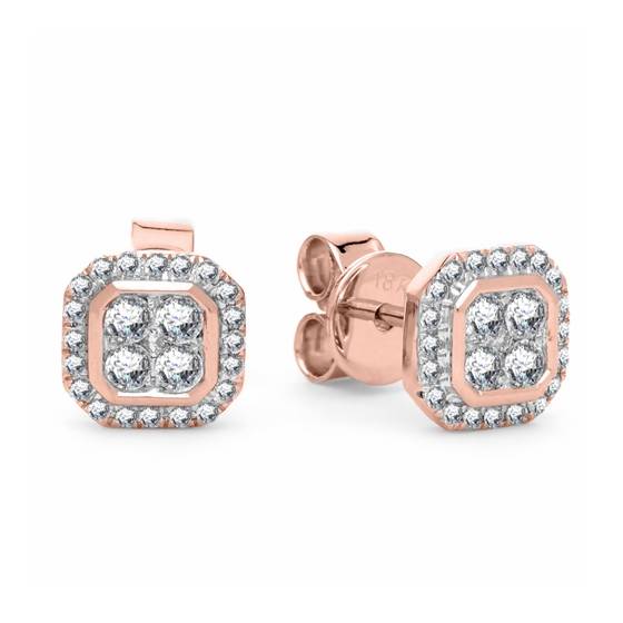 0.25ct Round Diamond Halo Earrings