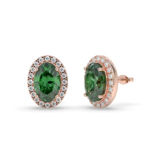 1.15ct VS/E-F Emerald and Diamond Gemstone Earrings