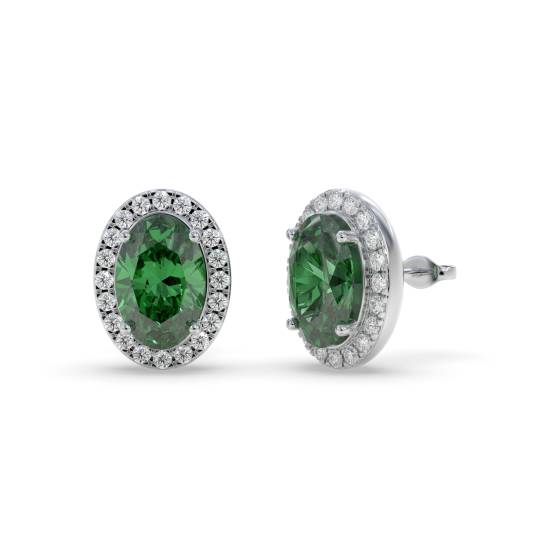 1.15ct VS/E-F Emerald and Diamond Gemstone Earrings